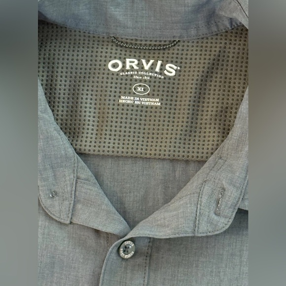 Orvis Classic Collared Shirt Mens XL Green Short Sleeve Button Outdoor Pockets - Picture 4 of 8